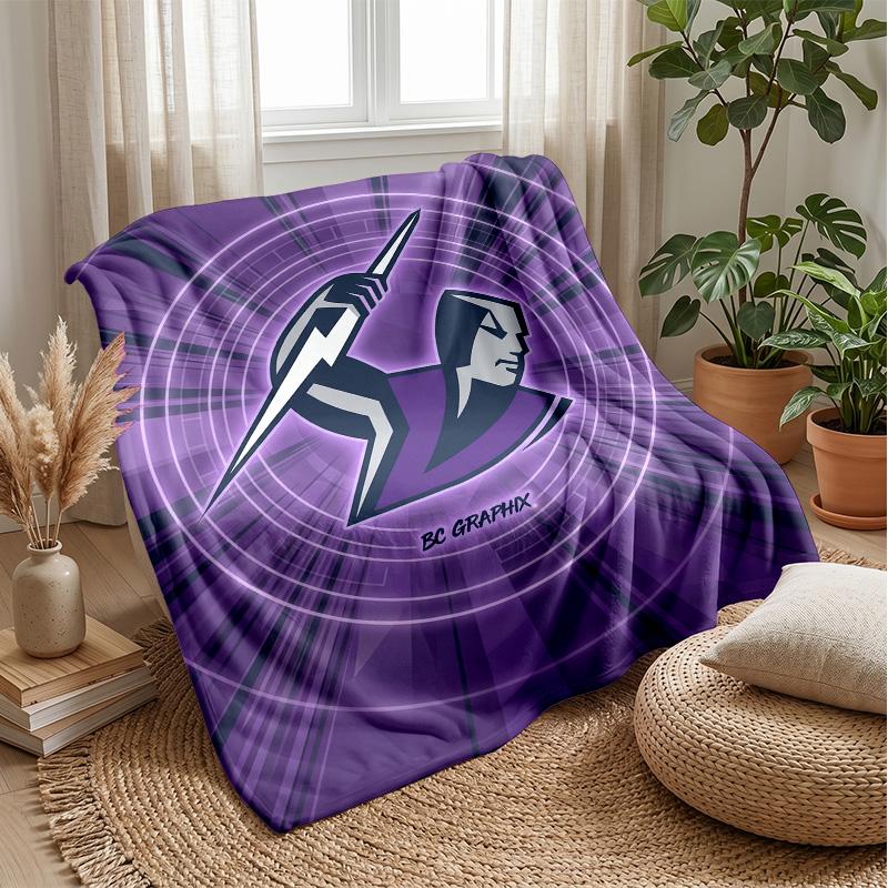 Melbourne Storm Flannel Fleece Blanket Cozy Warm Throw Blanket For Couch Bed Travel All Season Use