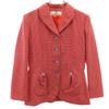 90s Old Check Pattern Tailored Jacket 38 Red Women Used