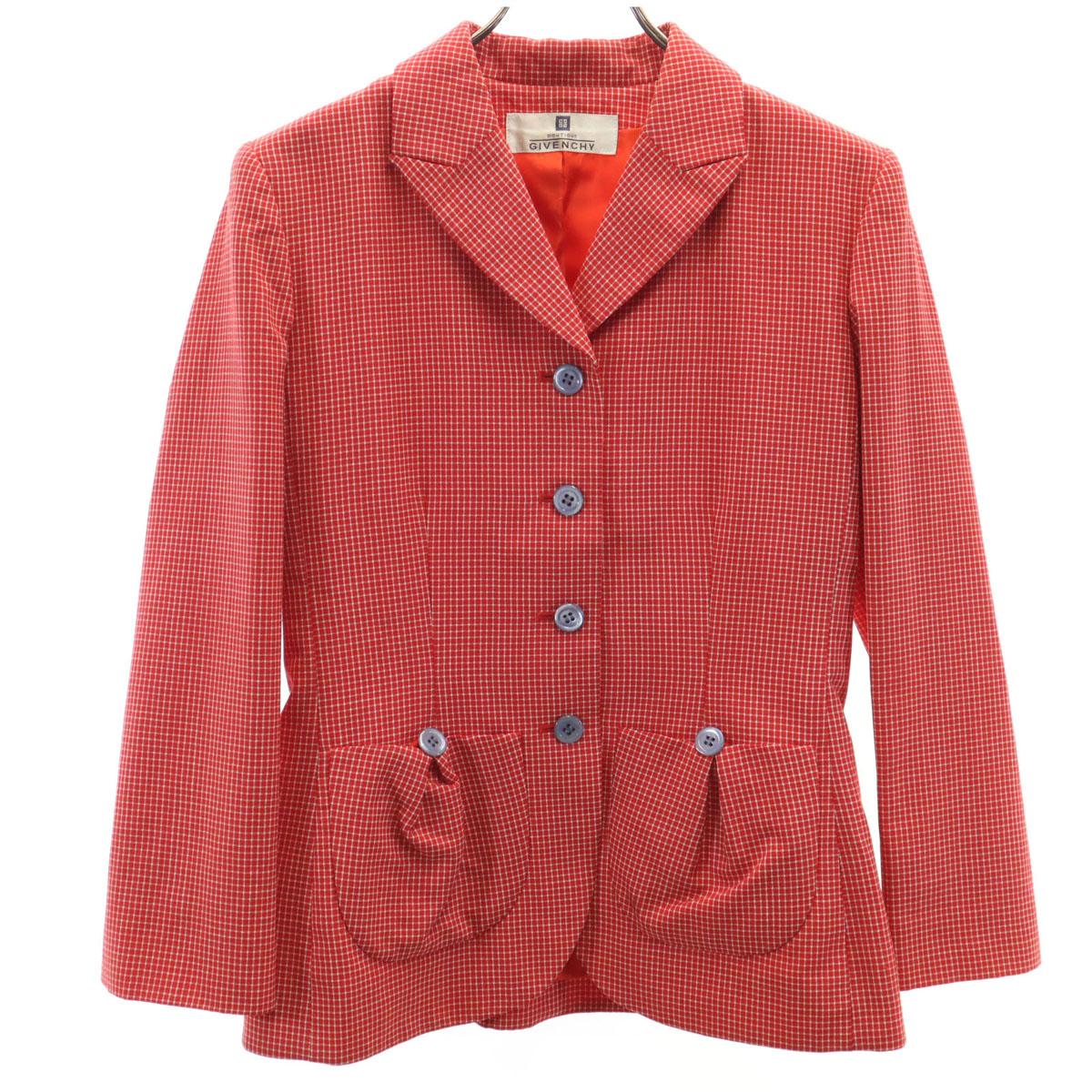 

GIVENCHY 90s Old Check Pattern tailored jacket 38 Red Women Used