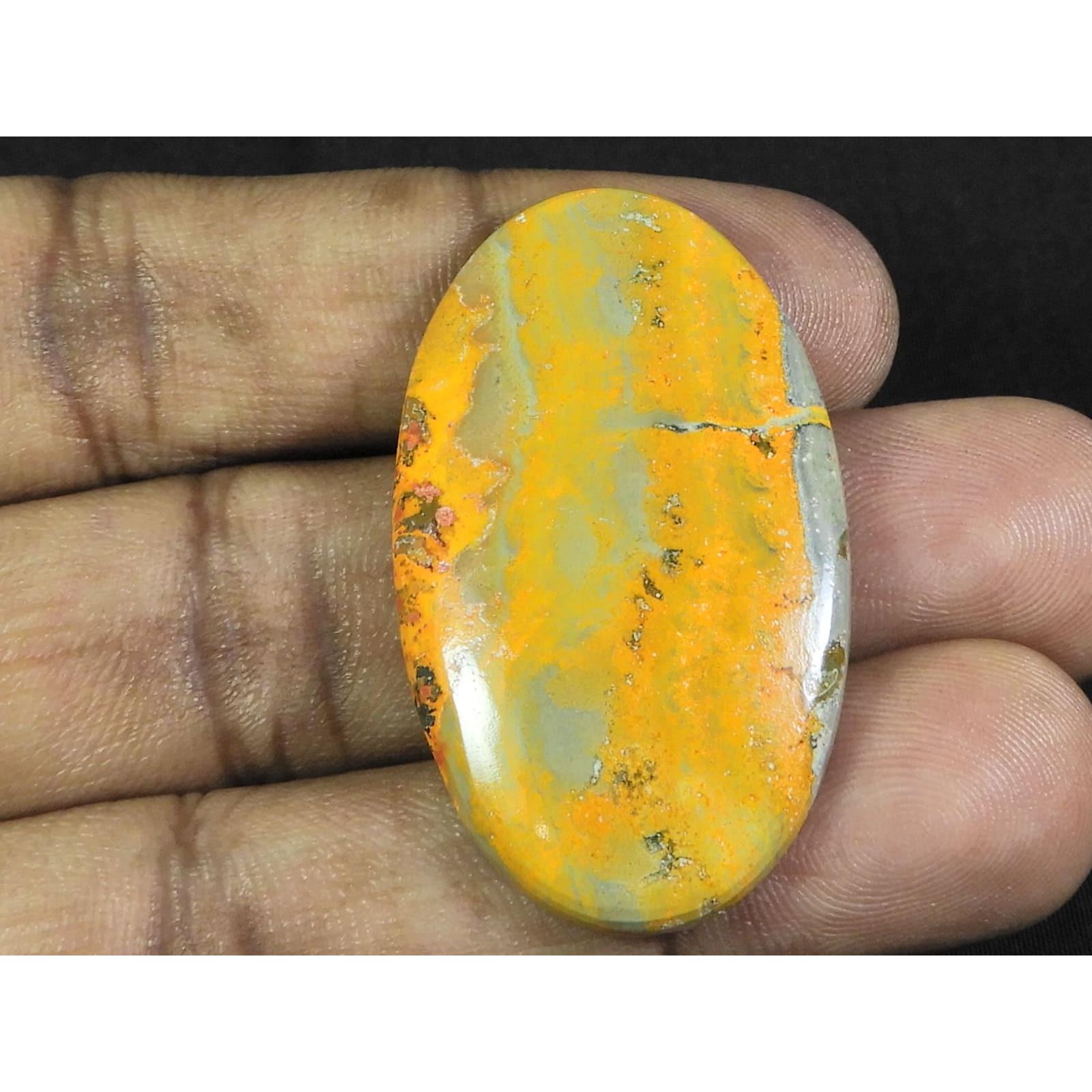 

56Cts. Natural Bumble Bee Jasper Oval Cabochon Loose Gemstone 25X43X05 MM D-75