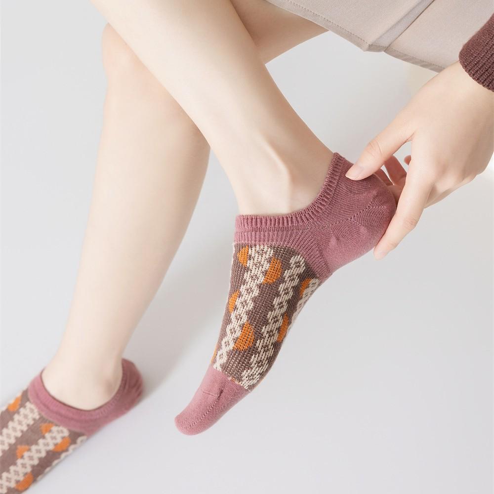 Women's Invisible No Show Socks Anti-Slip Silicone Grip Cotton Ankle Socks for Sports Casual All Season Boat Socks