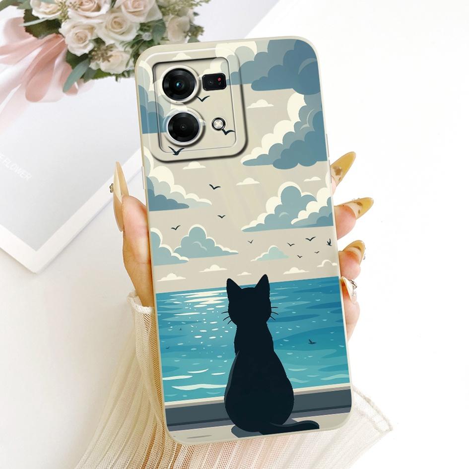 Case For OPPO Reno 7 8 4G Cover CPH2457 CPH2363 Lovely Cartoon Soft Silicone Matte Bumper For OPPO F21 Pro Cases F21s Pro Fundas