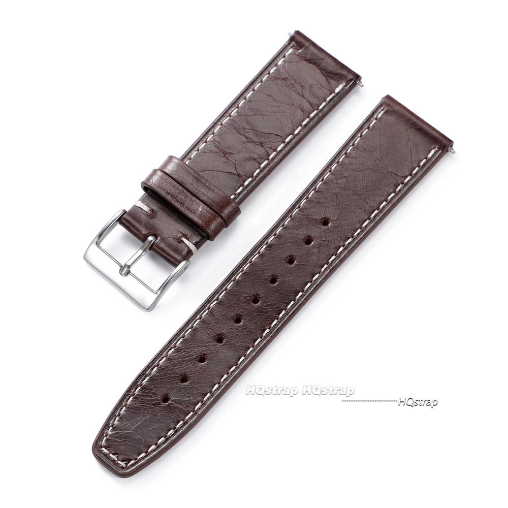 Vintage Oil Wax Leather Watch Strap 20mm 22mm Universal Cowhide Watchband Accessories Pin Buckle Men Women Waterproof Bracelet