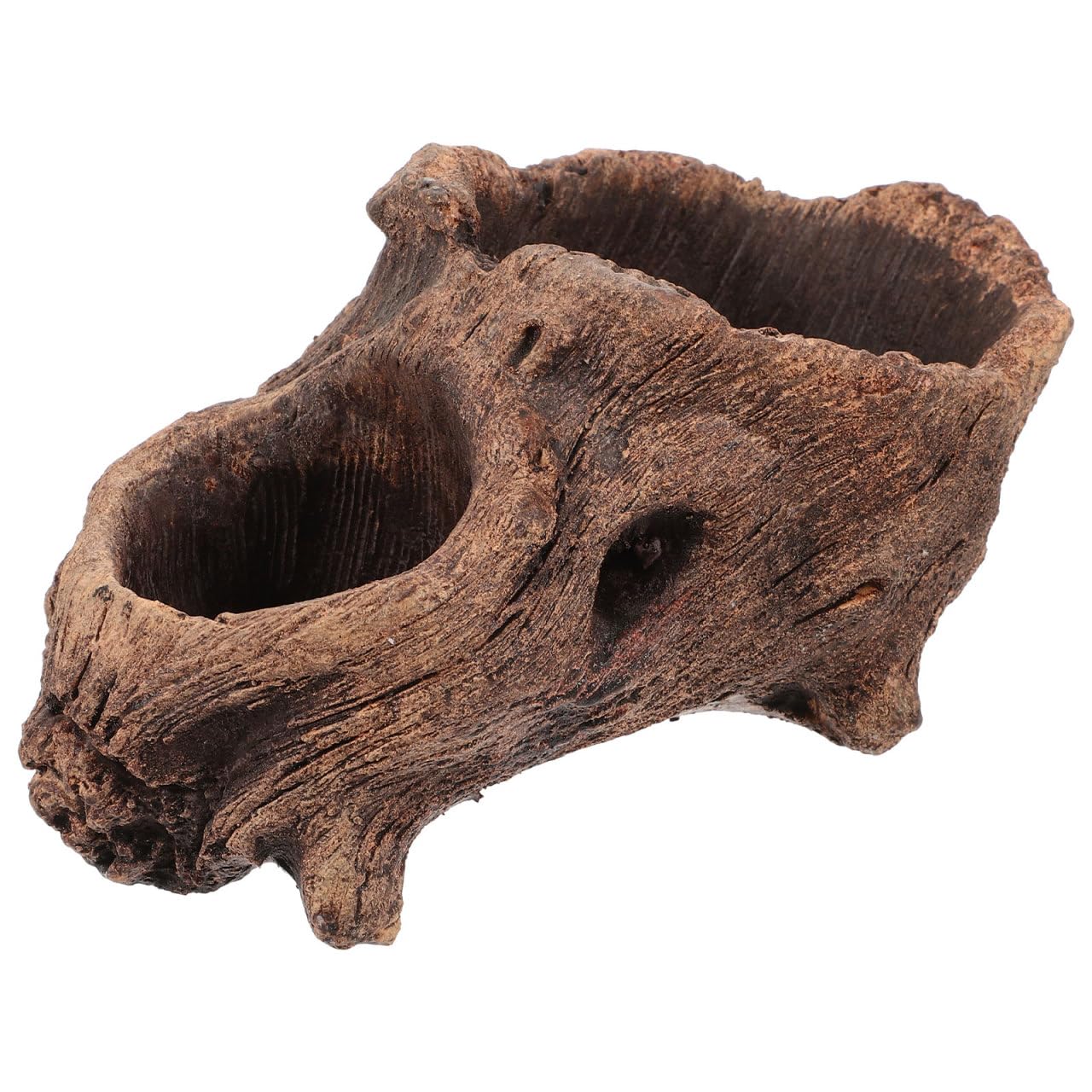 

OUNONA Wooden Plant Houseplant Artificial and Succulent Bonsai Interior Decor Pot, Pot, Driftwood, Stump, Bark, Planter, Pot, Retro, Stylish,