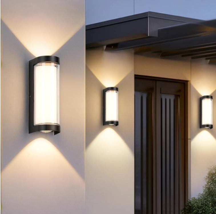 Led Modern Outdoor Lighting Ip65 Porch Wall Lamp Aluminum Upper and Lower Decorative Lighting Outdoor Wall Lamp