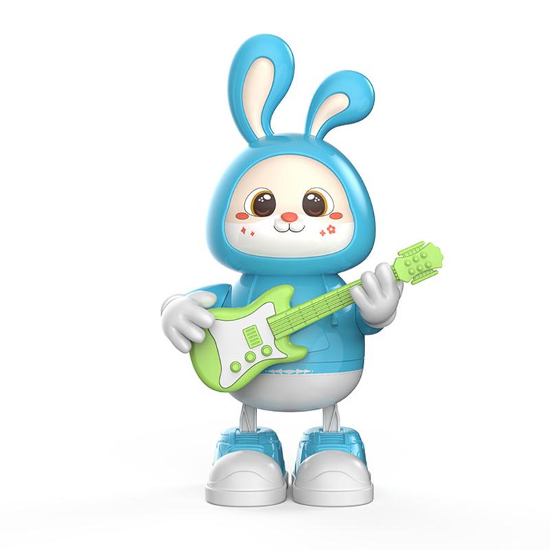 Dancing Bunny Toy With Music & Lights Rabbit Guitarist Musical Toy For Baby Legs Move & Body Twist Birthday Gift For Toddlers