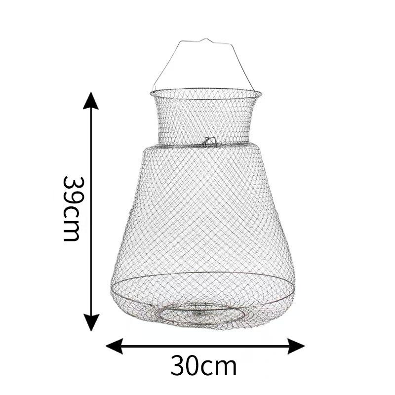 Collapsible Steel Wire Fish Trap & Basket Net for Fishing and Crabbing