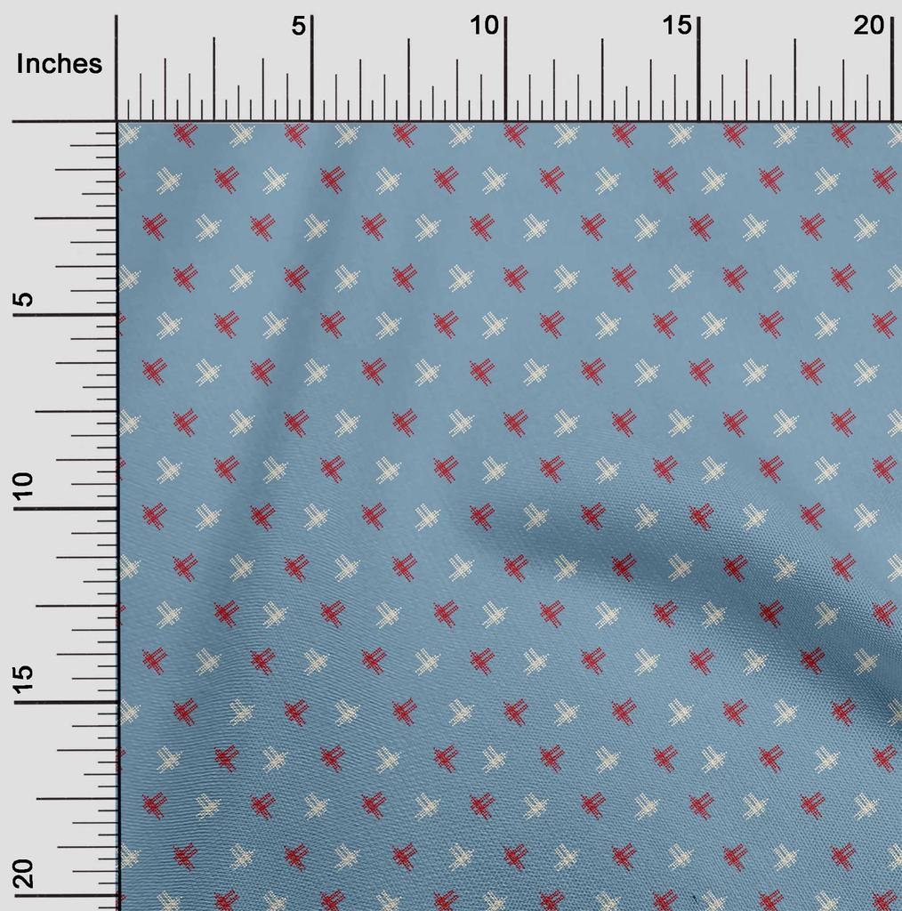 oneOone Cotton Flex Fabric Hash Sign Kasuri Print Fabric BTY 40 Inch Wide