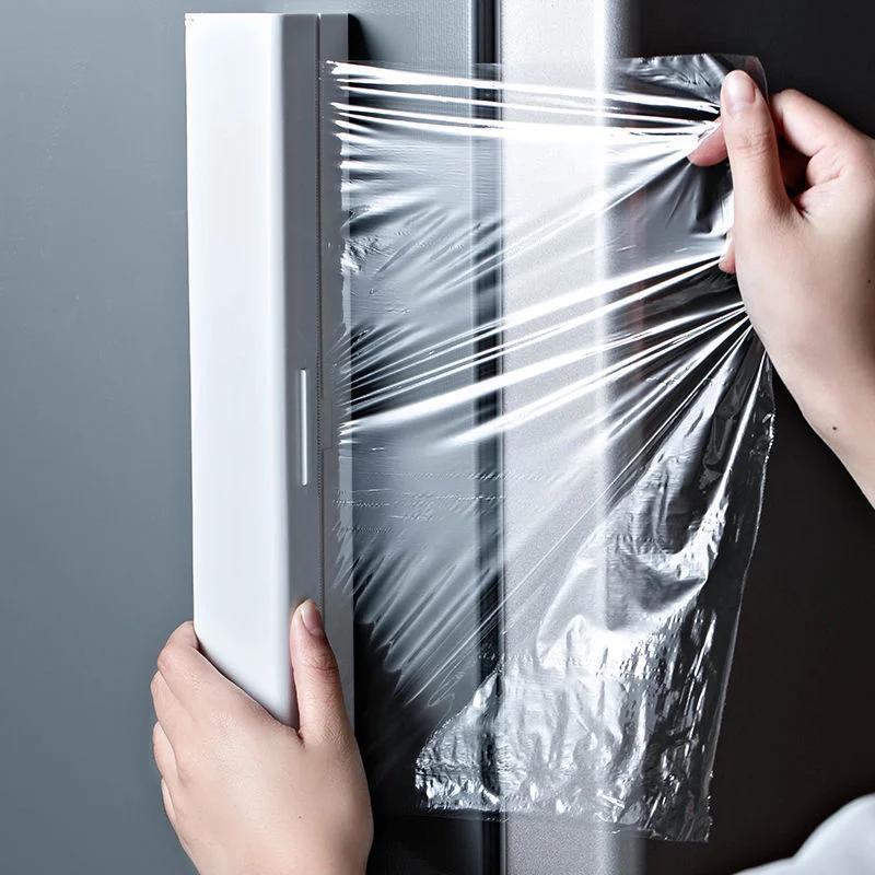 Plastic Wrap Dispenser Kitchen Tools Cling Food Wrap Cutter Dispenser Film Cutter Storage Holder Kitchen Accessories Cling Wrap