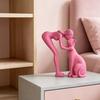 3D Printed Minimalist Woman Petting Cat Figurine Black White Love Statue Modern Art Sculpture for Desk Shelf Home Decor Creative Gift for Couples