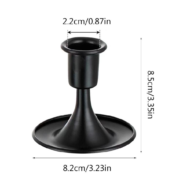 Elegant Black Iron Candle Holder Candlestick Stand for Dining Table Celebration