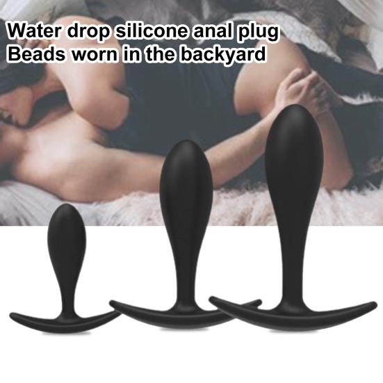 Anal Plug Water Droplets Deep Insertion Silicone Butt Plug Sex Toy for Beginner