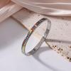18K Electroplated Women's Retro Enamel Drip Oil Titanium Steel Bracelet, 6mm