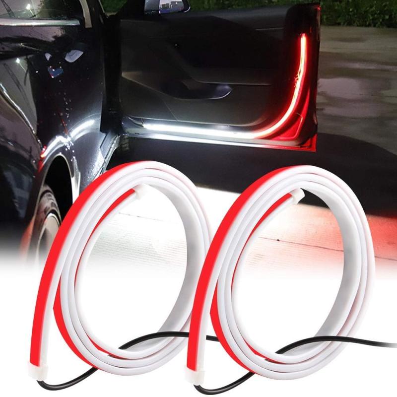 12V Car Door Opening Warning Led Lights Welcome Decor Lamp Strip Strobe Car Opening Door Signal Lamp Auto Decorative Lighting