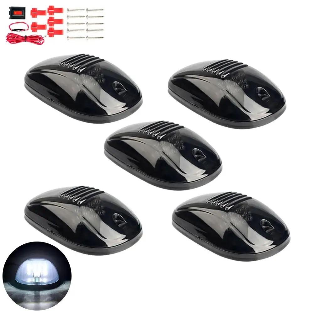 

5 шт. 12 В/24 В Автомобильный фонарь-маркер на крышу кабины IP68 Водонепроницаемый Дымчато-янтарный 12 светодиодов Верхний габаритный фонарь белый