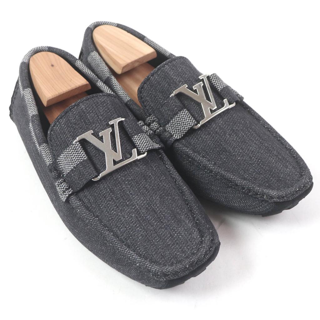 Excellent LOUIS VUITTON Driving shoes Monte Carlo Line Indigo blue denim mens 6 Used