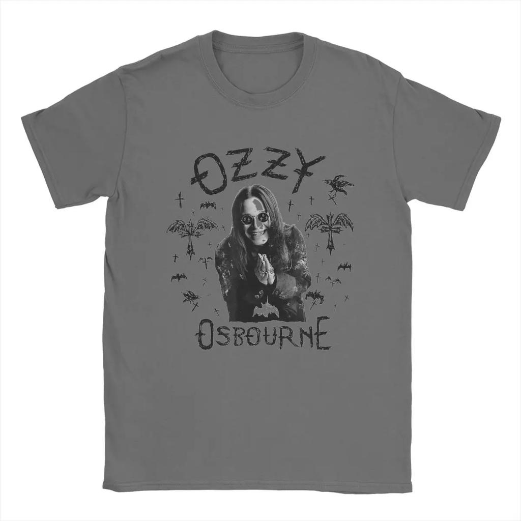 Men T-Shirts Ozzy Osbourne Cross Flying Novelty Pure Cotton Tee Shirt Short Sleeve T Shirt Round Collar Clothing 4XL 5XL 6XL