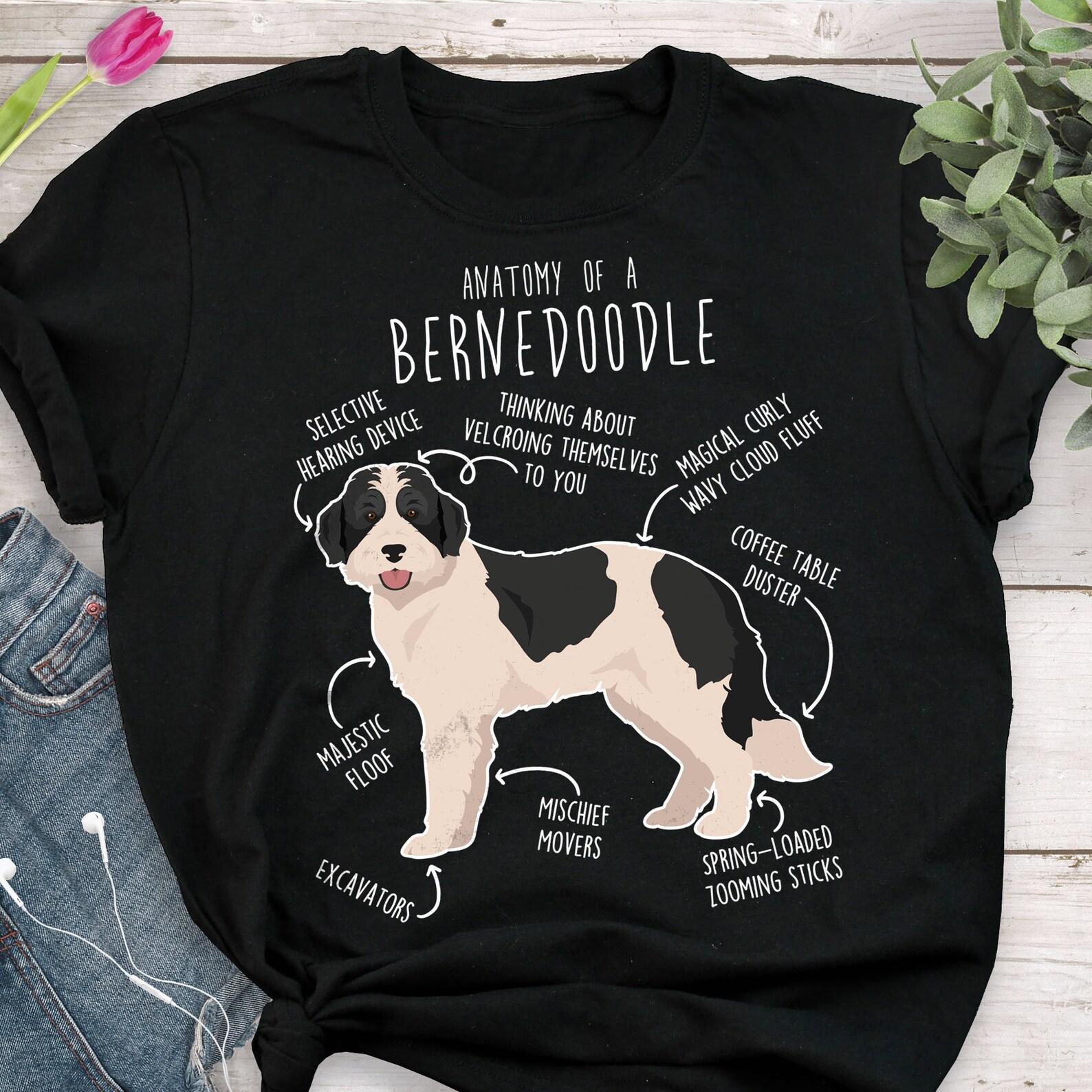 Bernedoodle Shirt, Parti Black Bicolor Bernedoodle Dog Lover Gift, , Funny Cute Doodle T-shirt Poodle Mix Cross Tshirt Mom Dad 120