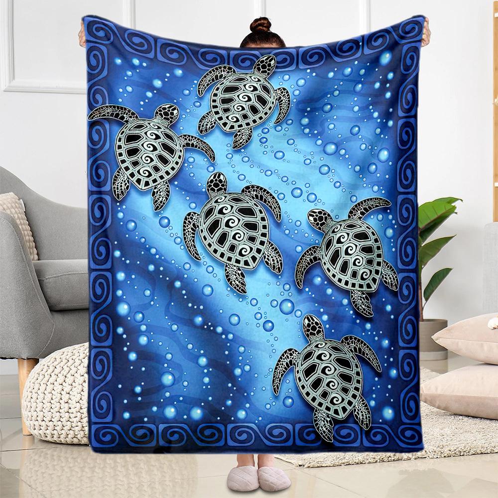 1pc Ocean Life Adventure Blanket Soft and Warm for Sofa Office Camping Travel Livingroom Great Gift for Friends and Family Comfortable