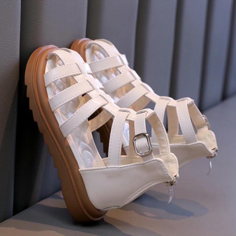 Summer Kids Sandals for Girls New Fashion Children Thick Bottom High-top Roman Sandals Simple Toddlers Causal Beach Shoes