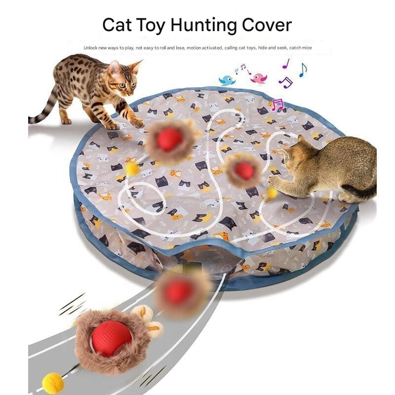 Cat Toy Hunting Cover Electric Pet Toy Interactive Self-entertainment  Rolling Ball Cat Toy