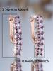 Luxury Female Purple Zircon Stone Hoop Earrings Fashion Rose Gold Color Wedding  For Women