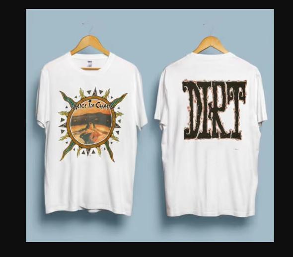 Alice In Chains 2 Siders Dirt Vintage Band T-skjorte, størrelse S-4XL