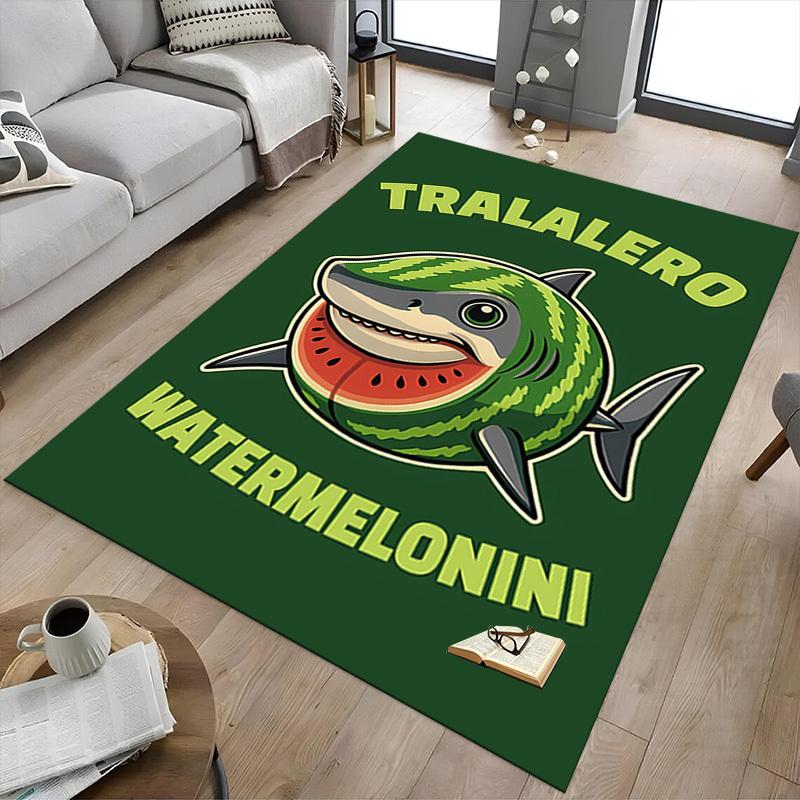 1pc Watermelonini Tralalero Carpet, Office Rug Outdoor Mat Home Decor Area Carpet Festival