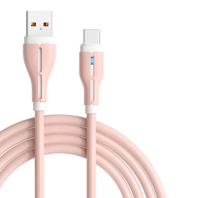 120W Fast Charging Type-C Data Cable 6A for Huawei Honor, Silicone with Light