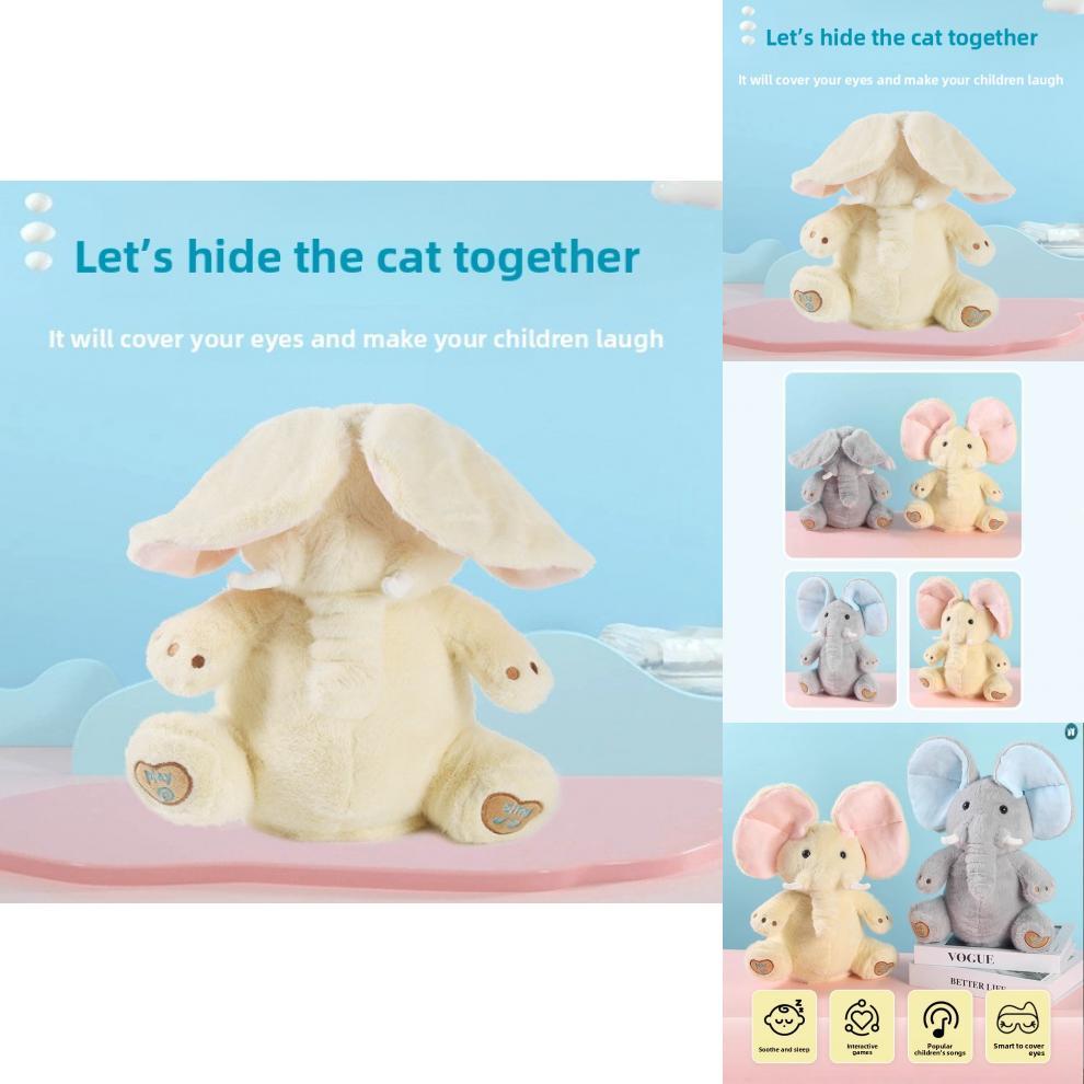 Plush Elephant Toy With Eye Covering For Kids Interactive Sleep Aid And Comfort