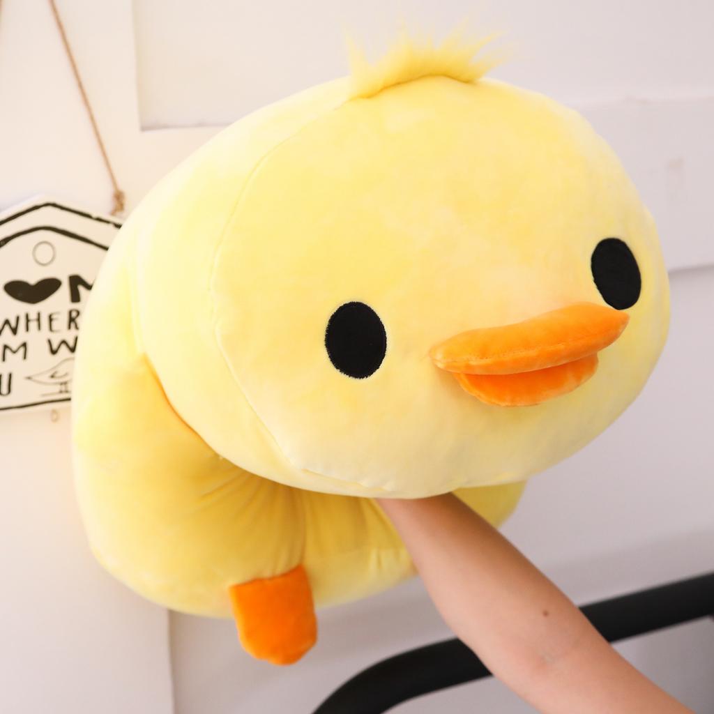 Squishy 4050Cm Yellow Duck Plush Pillow Down Cotton Stuffed Cartoon Animal Cushion Back Support Plushie Friend Gift