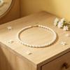 European & American Fashion Glass Pearl Necklace - Simple, Versatile, High-End Clavicle Chain for Women.