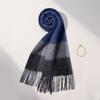 Winter 100% Cashmere Scarf Men Warmer Shawls And Wraps Echarpe Pashmina Blue Plaid Scarves Male