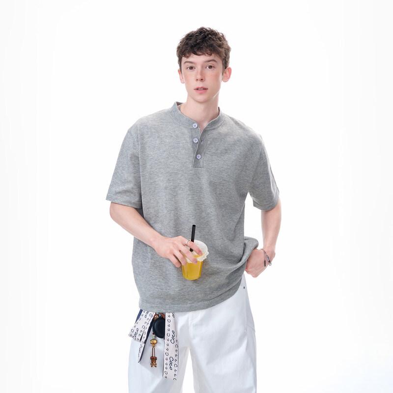 DREAM MADE Men s Henry Collar Knit T-Shirt XL