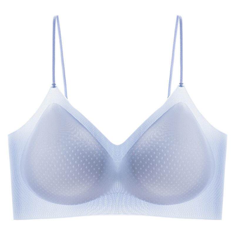 Traceless beauty back bra summer ultra-thin underwear women's ice silk cool feeling breathable sexy fixed cup gathering bra