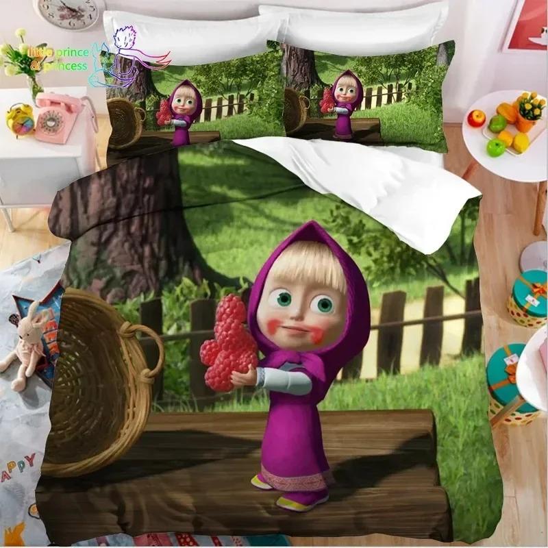 

3D Друк Аніме ведмідь Постільна білизна, Підковдра Ковдра Комплект для ліжка Наволочка, Розмір Кінг Квін Твін Для хлопчиків Дівчаток Дорослих 173x218cm 3pcs