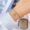 Dongmen Personality Star Moon Mud Diamond Round Bead Furnace Gold Bracelet Female Retro Girlfriend