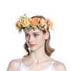 Bride Flower Headband Floral Garland Headpiece Bohemian Flower Crown Headband Boho Bridal Flower Wreath Hair Hoop