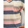 Summer Women Casual Comfortable Striped V-Neck Multi-Color Short Sleeve T-Shirt