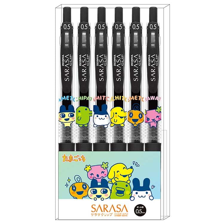 Kamio Japan Tamagotchi SARASA Ballpoint Pen Set of 6 233638 0.5mm