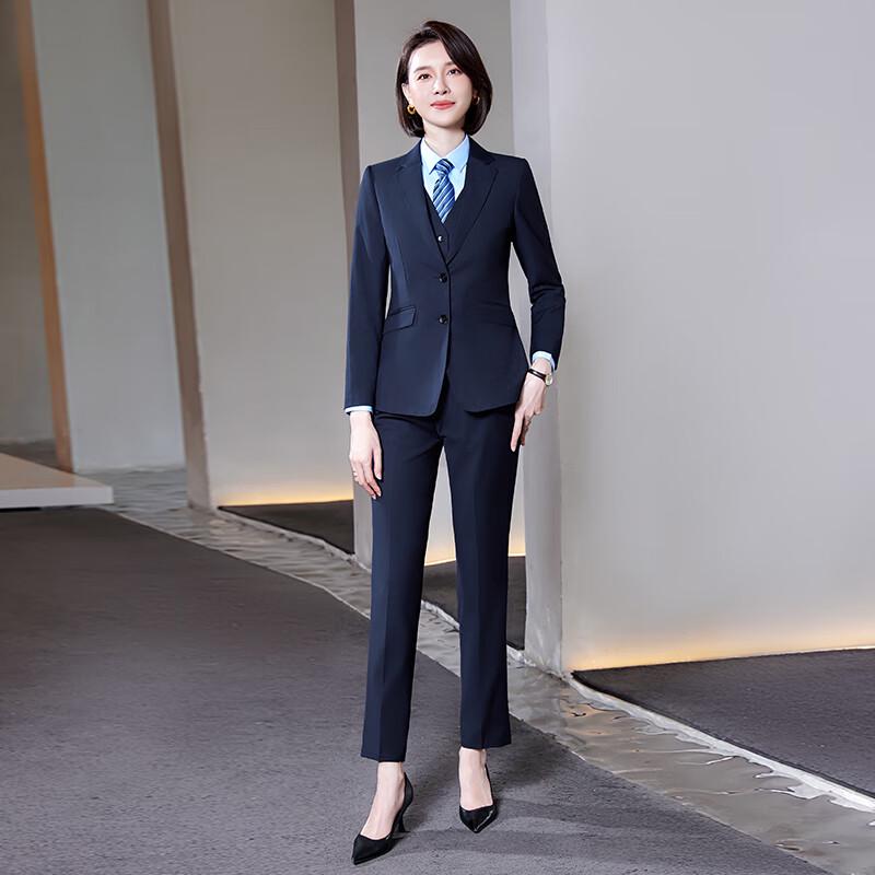 

Troloman Navy Blue Unisex Professional Suit Set 38/4XL