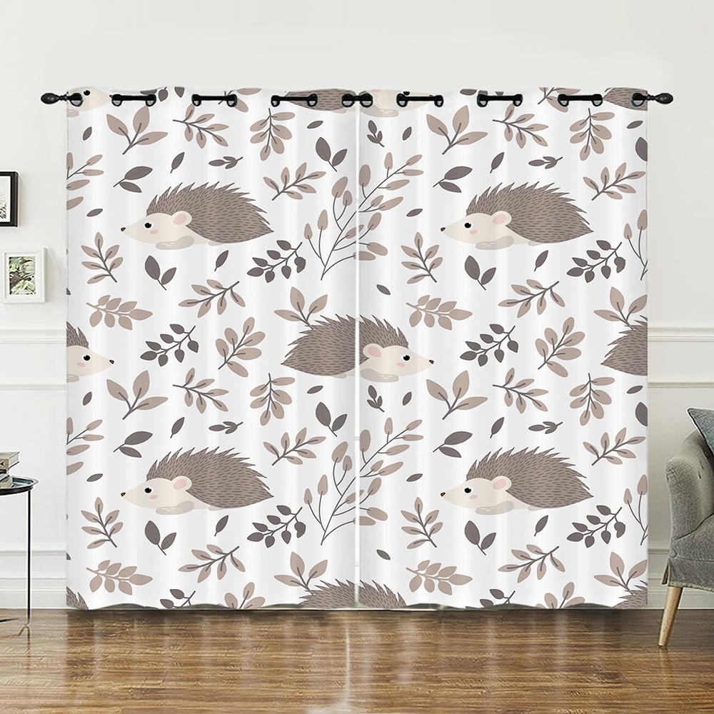 Curtain Animal Illustration Dinosaur Penguin Curtain Digital Printing Blackout Curtain No Punching