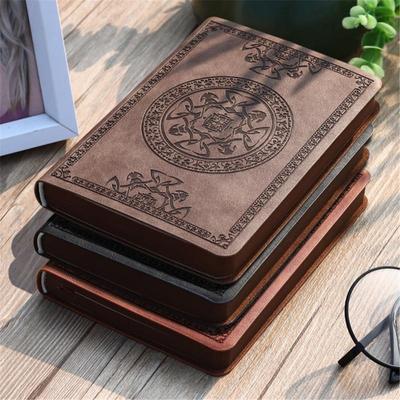 Neues tragbares Notizbuch mit Vintage-Muster aus PU-Leder, Tagebuch, Notizblock, Schreibwaren, Geschenke für Studenten, Bürobedarf