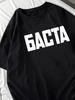 Black Oversized T-Shirt with Basta Print