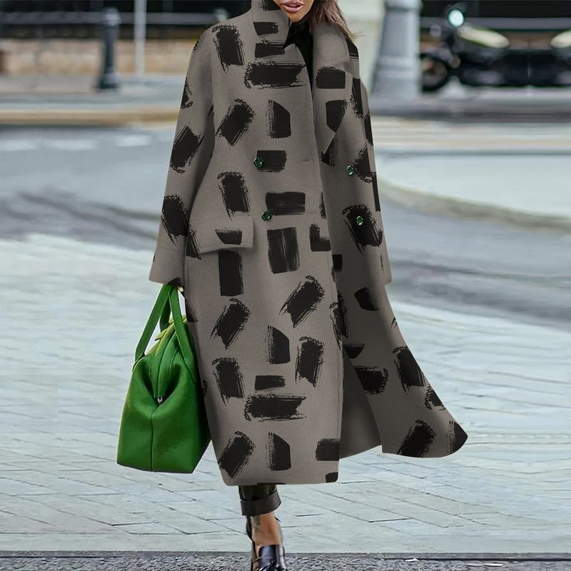 Casual Woolen Coat European and American Loose Winter and Autumn Women Warm Commuter Temperament Leisure Woolen Jacket Coat