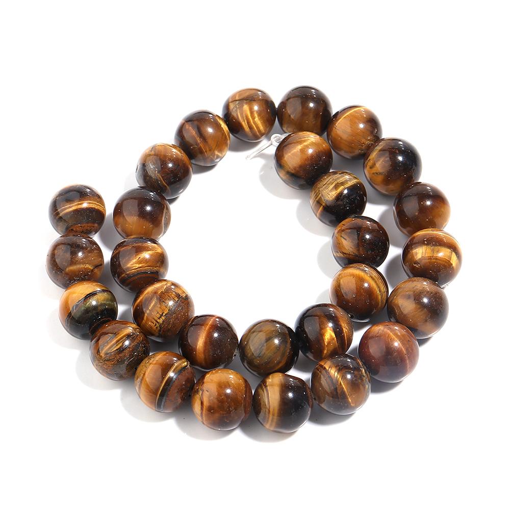 1 Strand 4 6 8 10 12 14mm Natural Yellow Tiger Eye Stone Beads Smooth Round Loose Beads For Jewelry Making DIY Necklace Bracelet