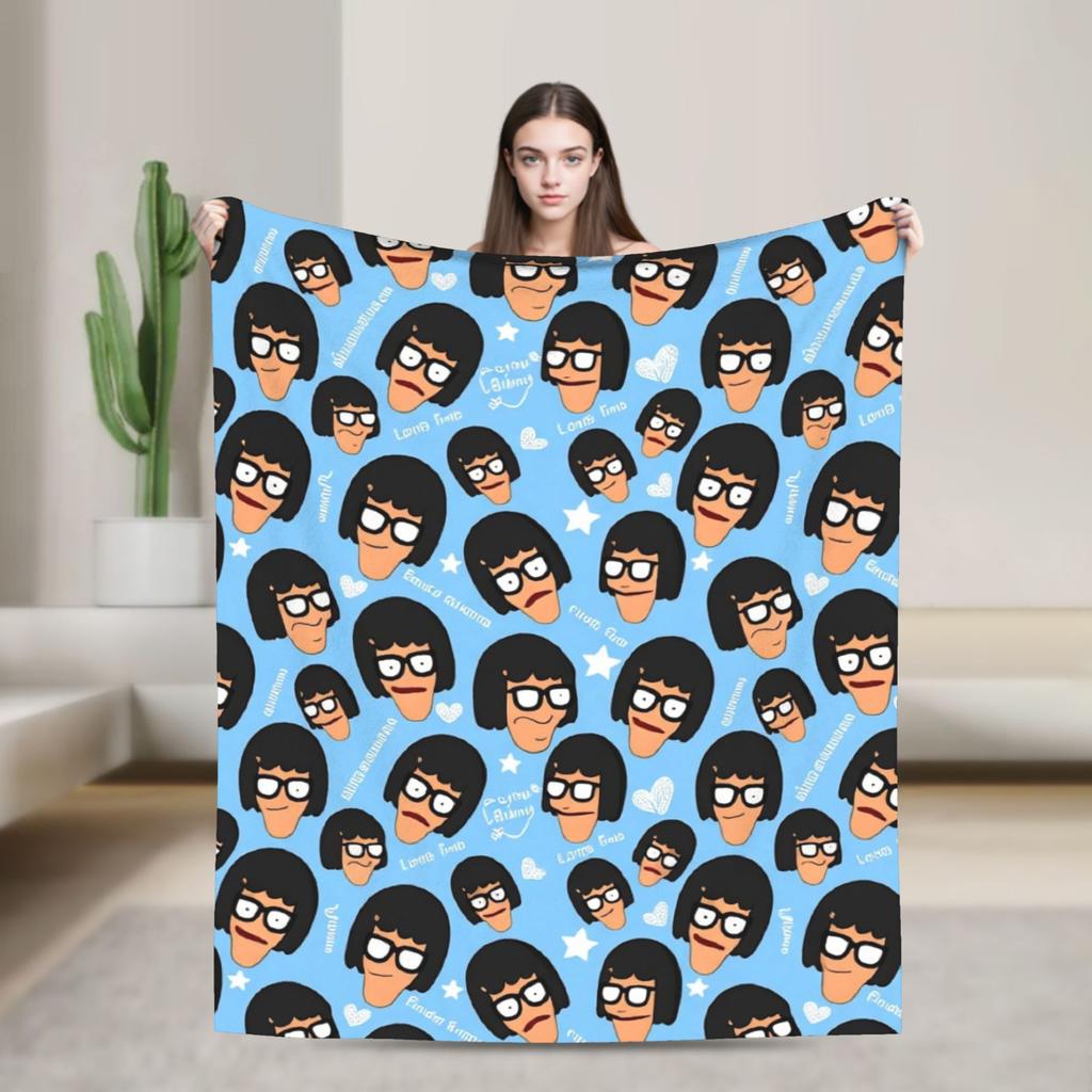 Super Warm Blankets Camping Anime Bobs Funny B-Burgers Throw Blanket Movie Flannel Bedspread For Home Decor Trend Sofa Bed Cover
