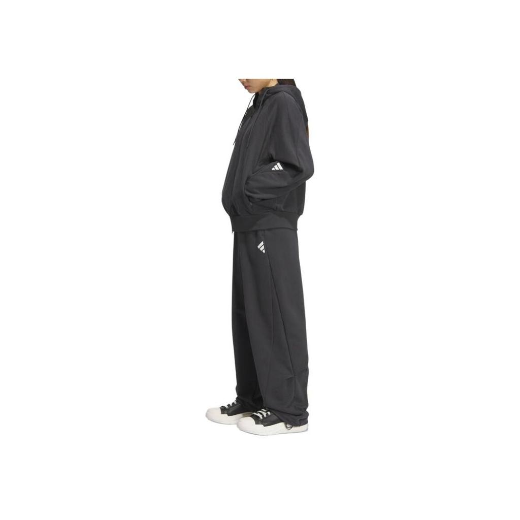adidas Fustl Knitted Hooded Sports Long Sleeve Jacket Women Jacket Dark-Gray JY8066