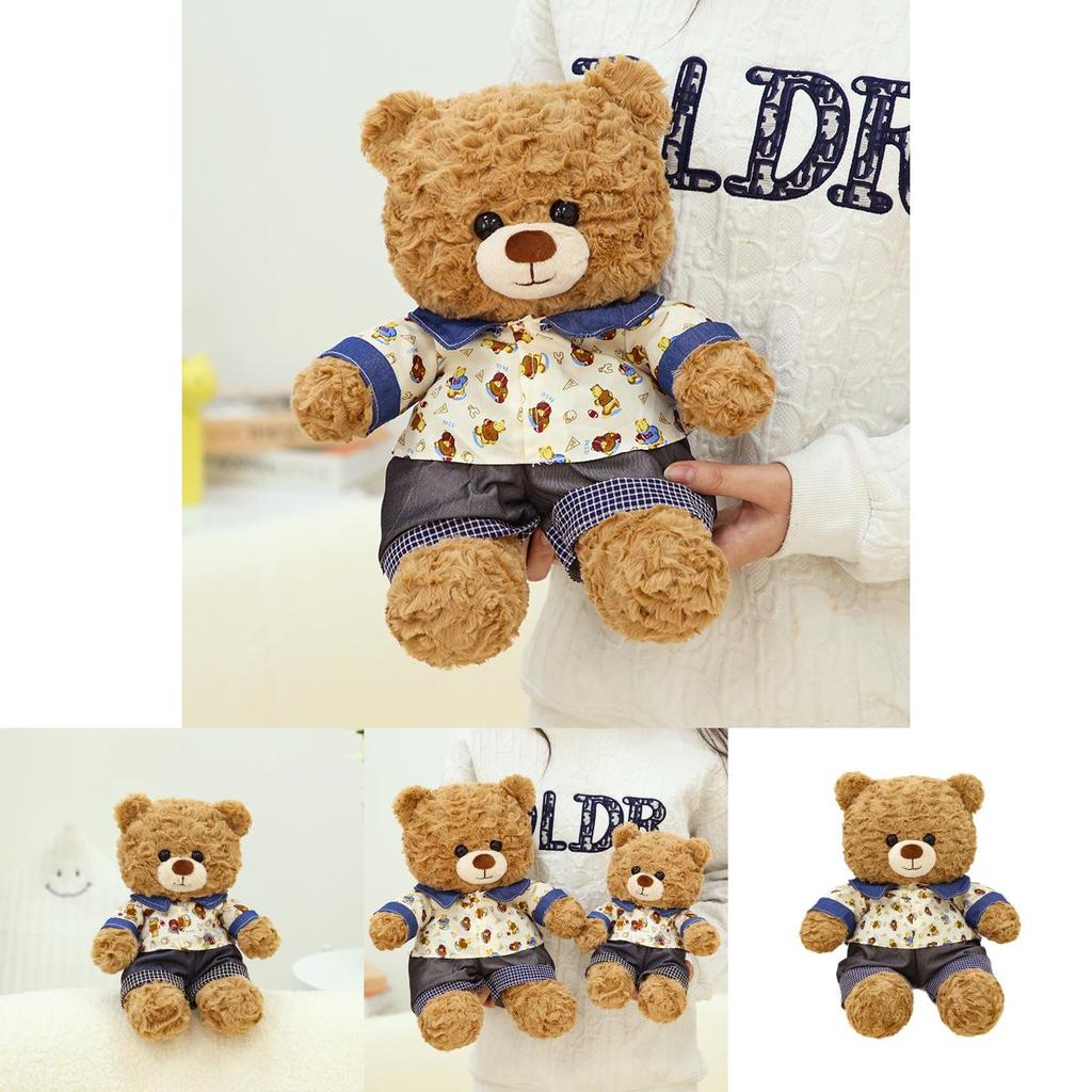 Teddy Bear Plush Toy With Short Faux Fur For Girls Birthday Gift