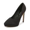 Women 12cm High Heels Scarpin Silk 2 .5cm Platform Pumps Lady Satin Stiletto Heels Plus Size 46 Green Fashion Office Shoes